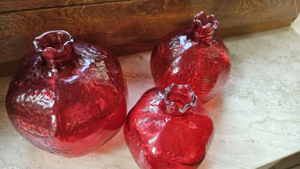 Granat szklana ozdoba kpl 3 szt.