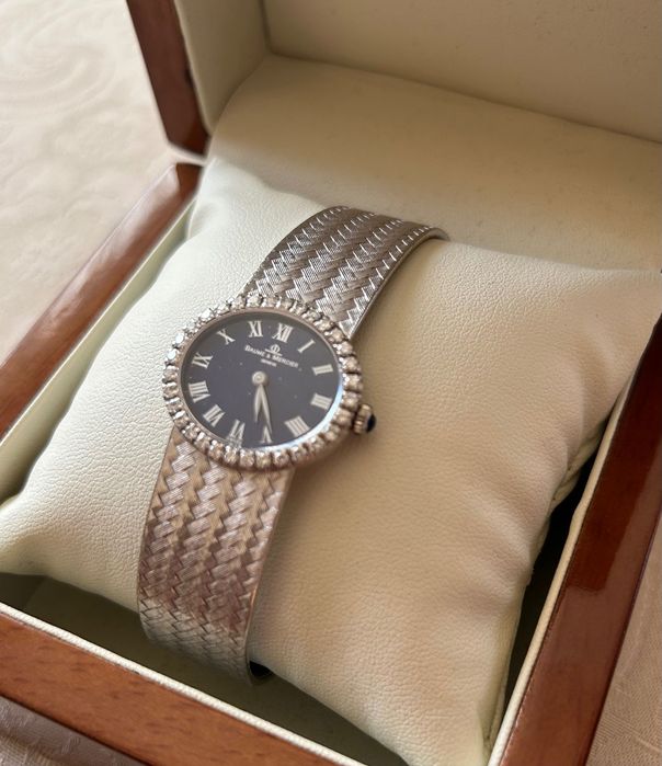 Złoty zegarek Baume&Mercier z brylantami