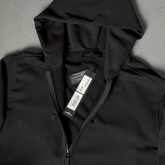 Зіп худи Stone Island чорний гост ghost кофта-зип стон айленд зипка