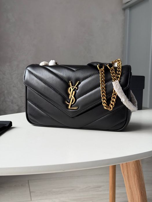 Сумка YSL Yves Saint Laurent LouLou Small Lux 1:1 шкіра | чорна