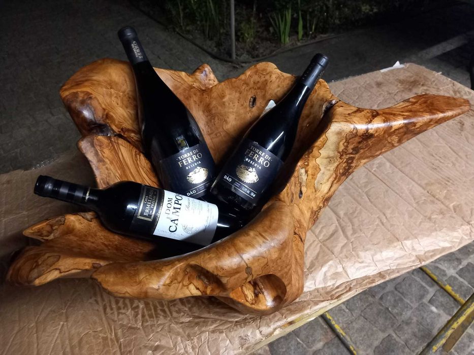 Garrafeira/Fruteira em Madeira de oliveira