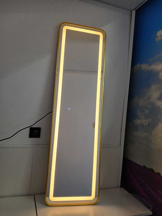 Espelhos Dourados com Luz Novos e Profissionais 140CM X 40CM