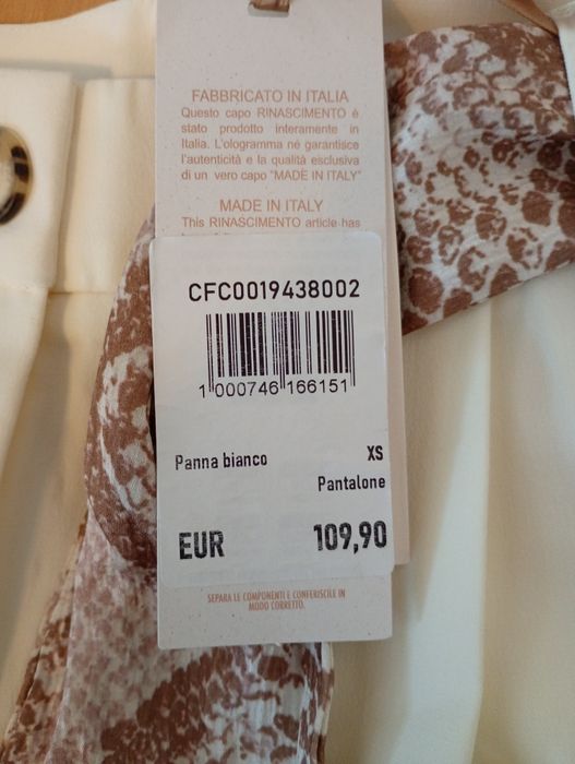 Spodnie damskie Rinascimento xs