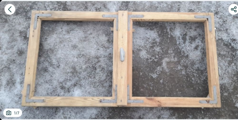 Okno rama ramy drewniane drewno stare 1940r loft lustro obraz 3szt