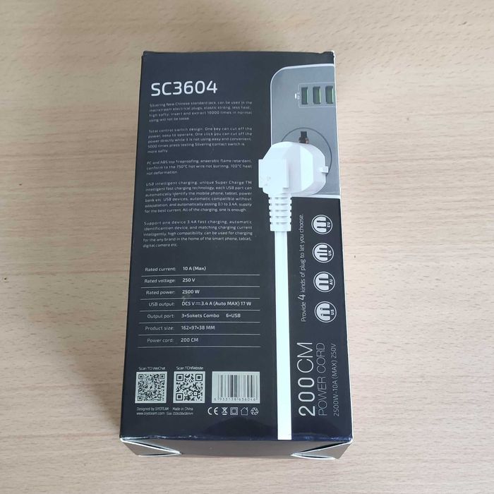 Universal Socket Charger with 3 Outlets and 6 USB Ports64584924175362124