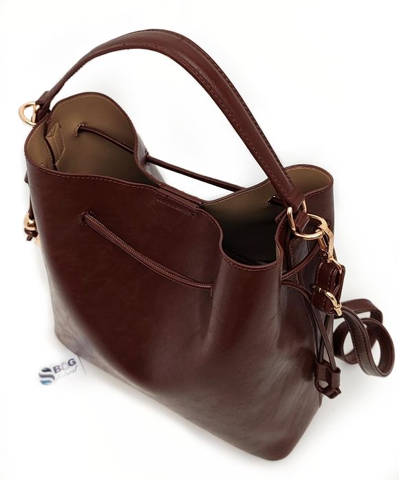 Elegancka Torebka Damska Worek Gallantry Brązowa Klasyczna Shopperka H