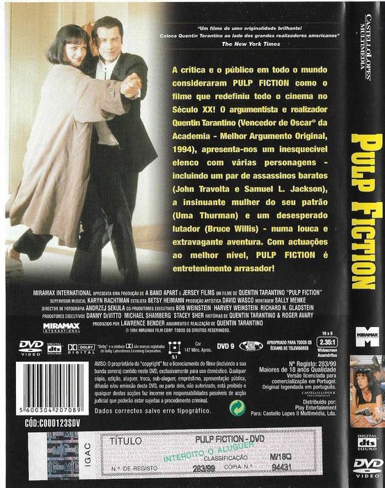 Pulp Fiction - - - Filme - - - - - DVD