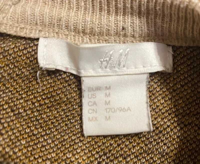Sweter damski H&M M | beżowy, z nadrukiem pantery, długi rękaw