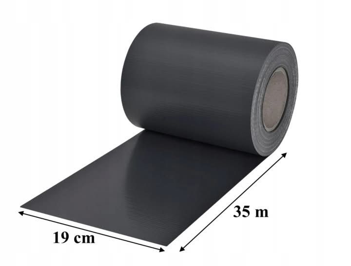 8 x Taśma ogrodzeniowa 19cm x 35m kolory kolor czarny klipsy