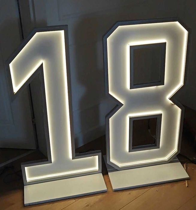 Cyfry Led 18,25,40,50 duże, ścianka, dekoracja