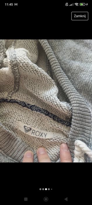 Szara wygodna sportowa bluza z kapturem Roxy S