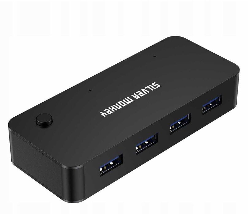 Silver Monkey Switch Box HUB 4 x USB 3.1 + USB-C (DC) (na 2 komputery) (7593)