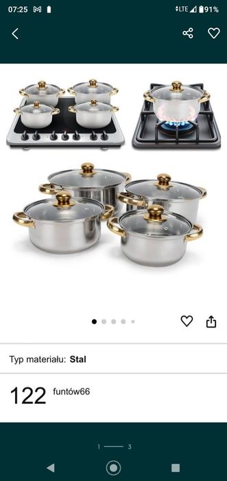 Garnki Cookware set steel (5 sztuk) wysoka jakość