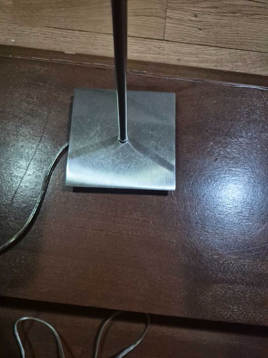 Par de Candeeiros de Mesa / Cabeceira – Inox e Abat-jour Castanho (50 cm)