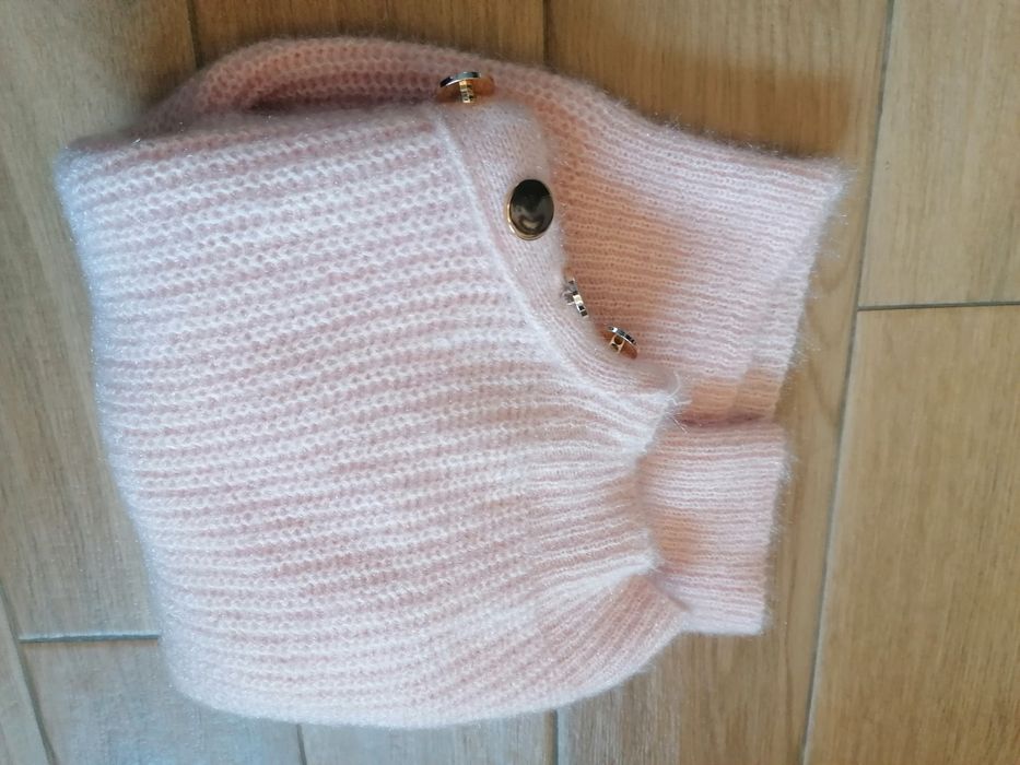 Puchaty sweter kimono ze stójką rozm S, na 158cm, NOWY