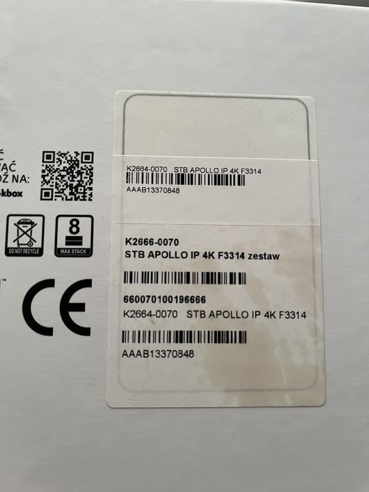 Dekoder UPC STP Apollo IP 4K – stan bardzo dobry + 2 piloty