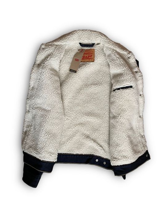 XS S Куртка шерпа Levis синяя джинсовка джинсовая куртка весеняя новая