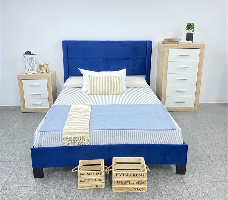 Cama casal 150x190cm veludo NOvo Levamos a sua casa Envio rapido