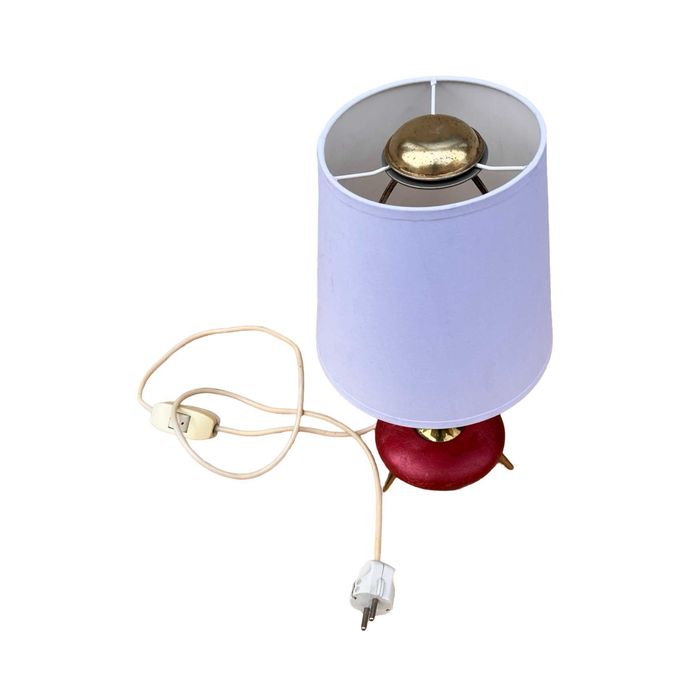 Lampa stołowa z abażurowym kloszem Belgia lata 80.