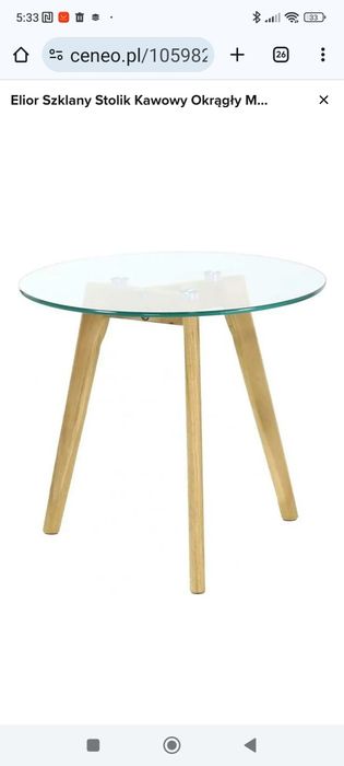 Elior Mały szklany stolik  kawowy