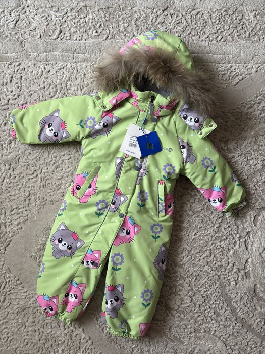Зимовий/зимний суцільний термокомбінезон на дівчинку/девочку 86-92