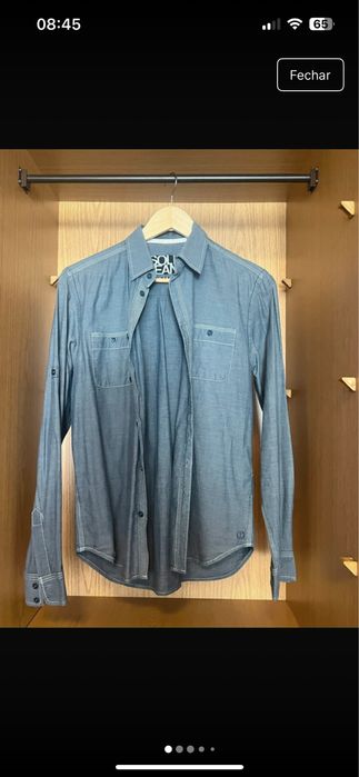 camisa azul SOLID JEANS