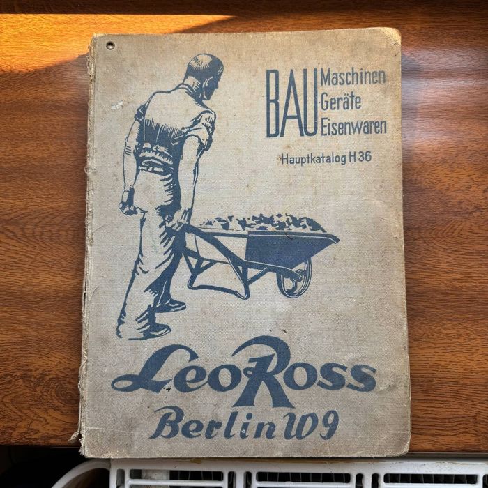 Antyczny katalog Leo Ross Berlin H36 ok.1936–maszyny budowlane, narzęd