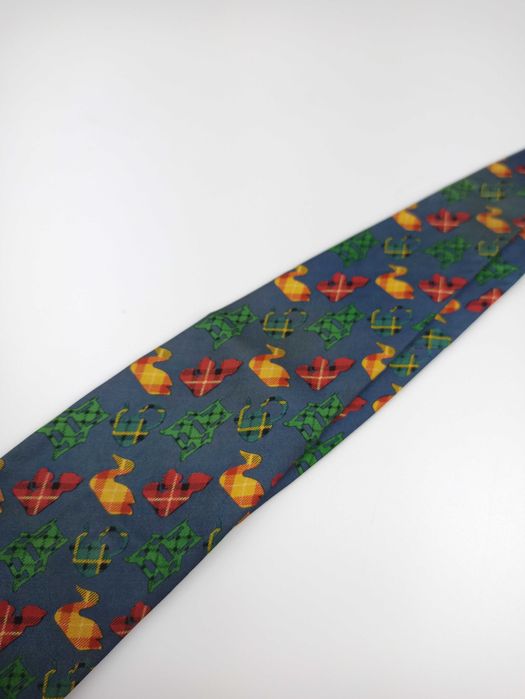Angelo Marino włoski zielony jedwabny krawat w kaczki mpi19
