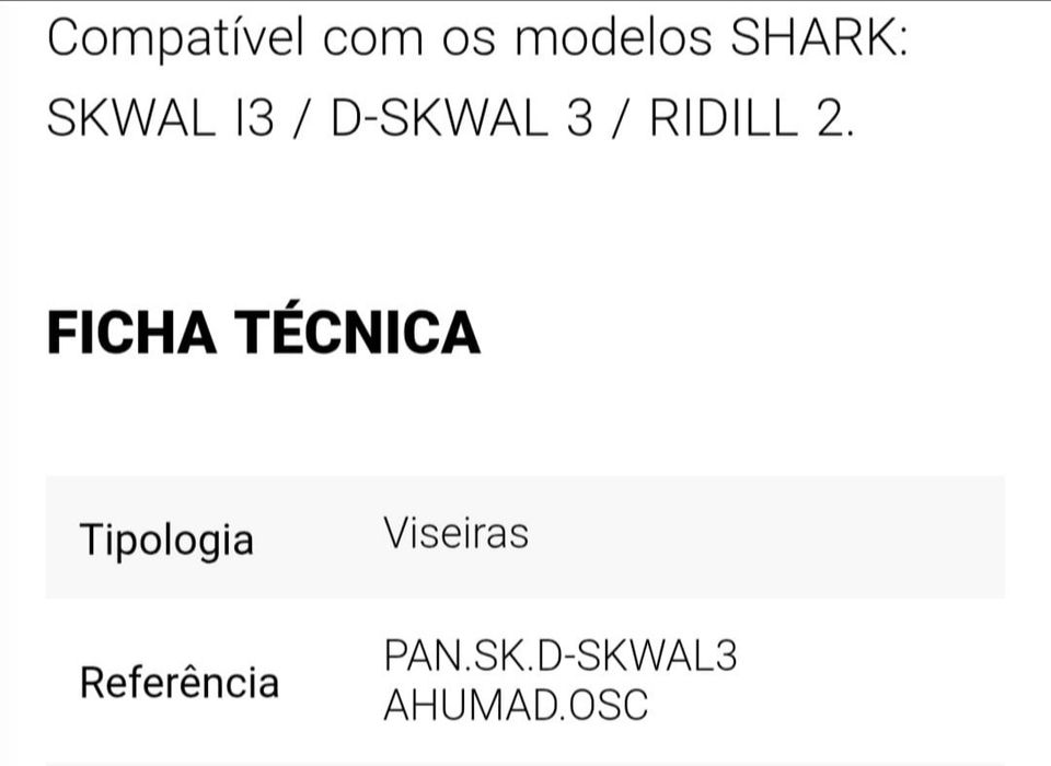 Viseiras capacete shark