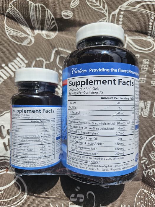 Carlson Wild Norwegian олія масло печени трески Cod Liver Oil