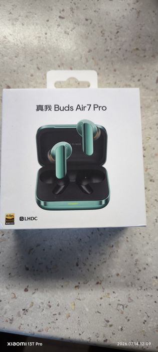 Наушники Realme Buds Air 7 pro Green TWS гарнитура Bluetooth