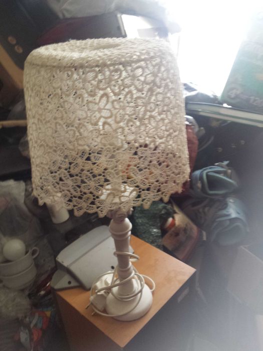 lampka nocna  abażur koronkowy
