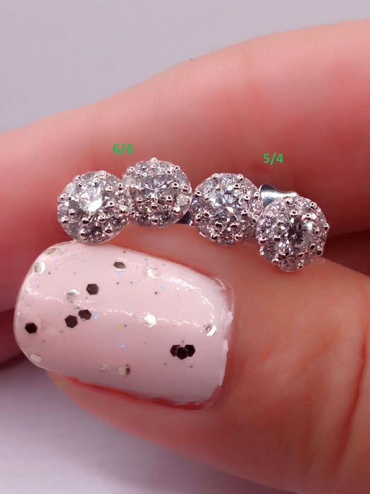 Сережки Бриллиант Малинка пусеты Діаманти на 0,64Ct золото 585