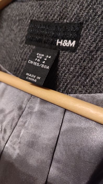 Płaszcz kurtka wełna H&M XS 34 S
