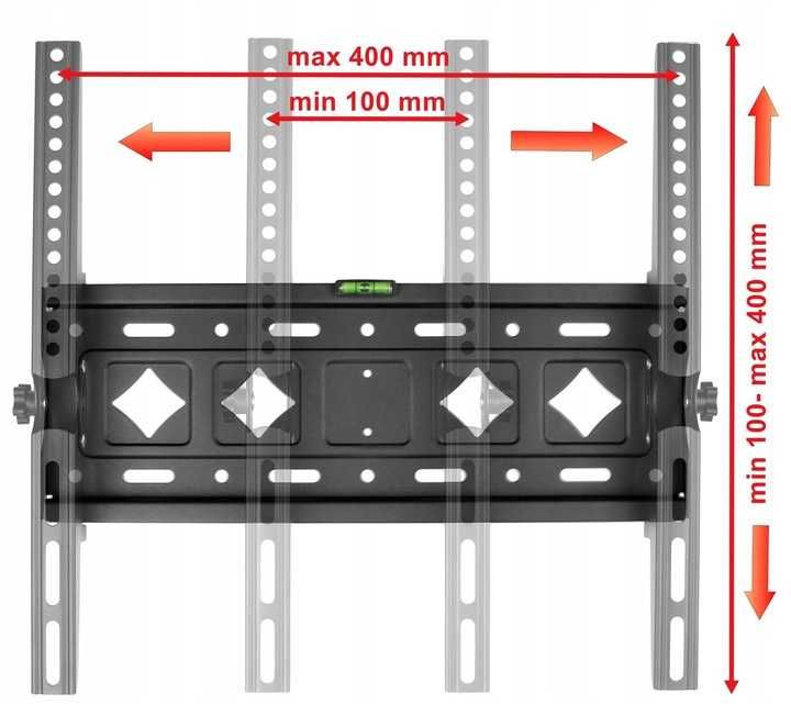 Mocny Uchwyt TV 25-80 Cali 80kg Regulacja Nachylenia