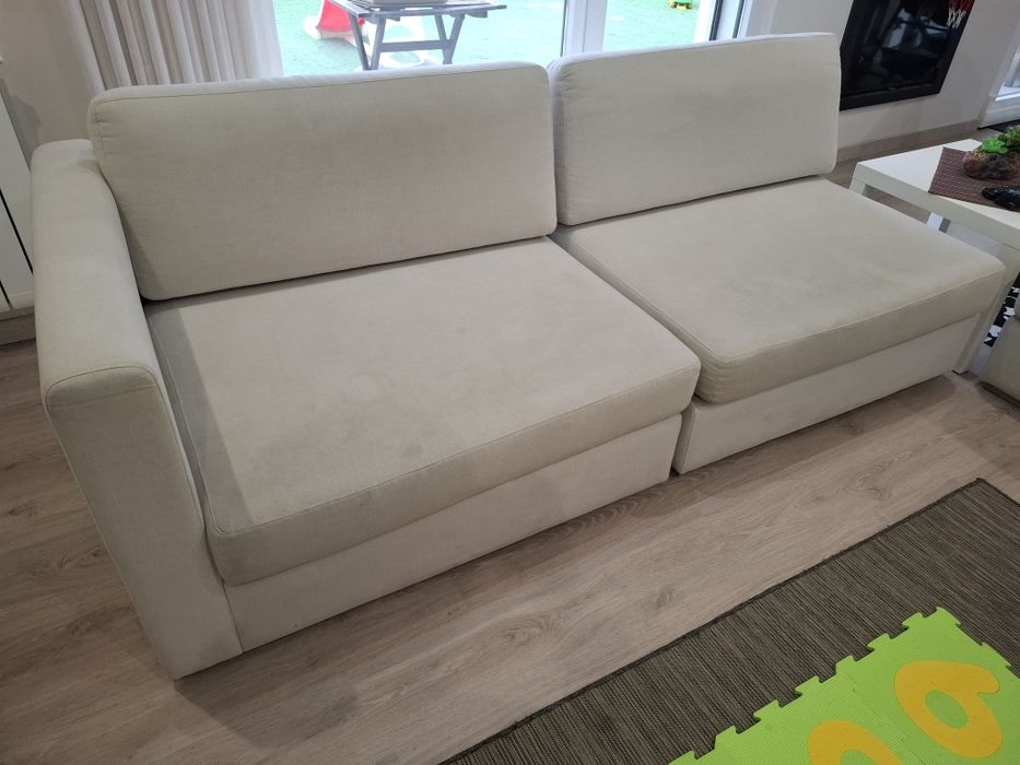 Sofá branco em L 6 pessoas