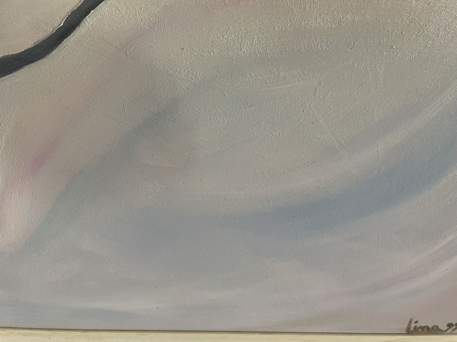 Quadro Abstrato a Óleo com Moldura