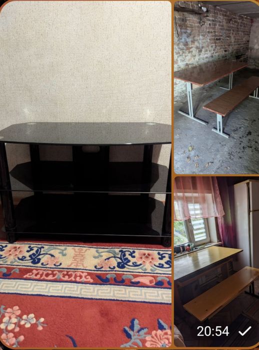 Столы с  лавочками и тумба под телевизор