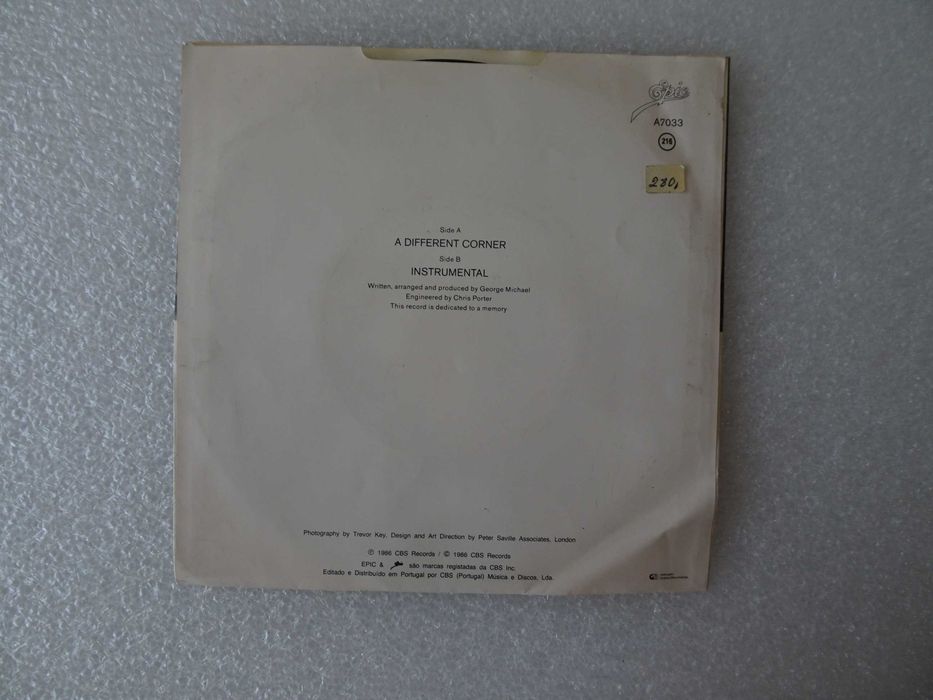 Disco vinil single - George Michael - A different corner