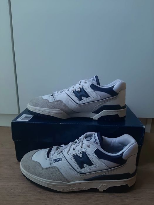 new balance 550 navy blue/white