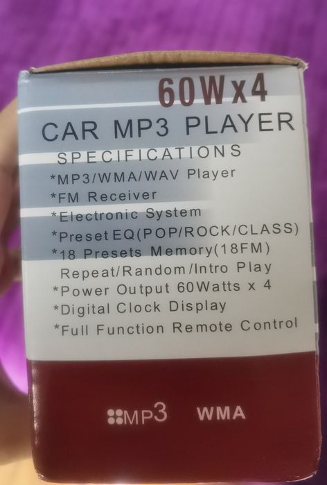 Auto Rádio 1 DIN - MP3 - FM - USB - AUX - Bluetooth