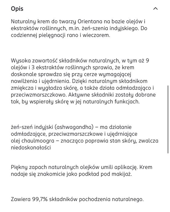 Orientana Krem do twarzy Ashwagandha żeń-szeń indyjski, 40 g