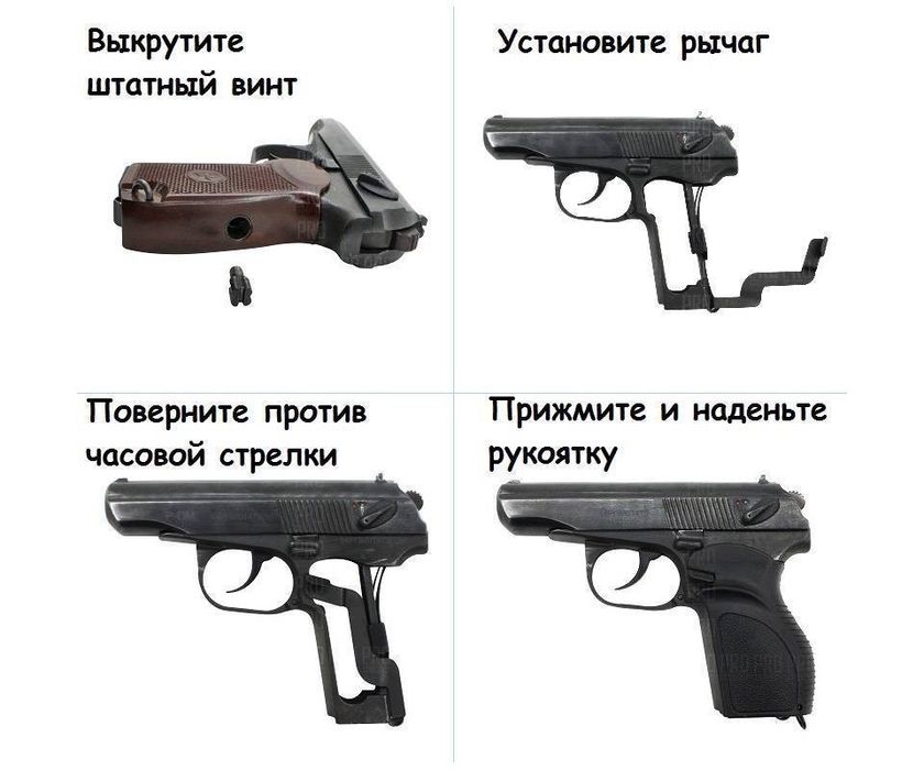 Рукоятки с рычагом быстрого сброса на ПМ