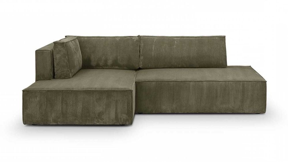 NOWY piękny narożnik modny tk. sztruks kolor zielony DOSTĘPNY OD RĘKI