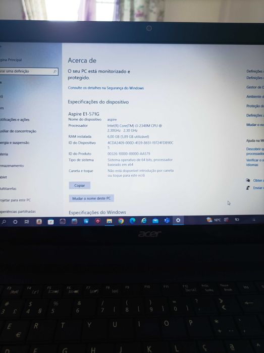 Vendo PC Portátil ACER