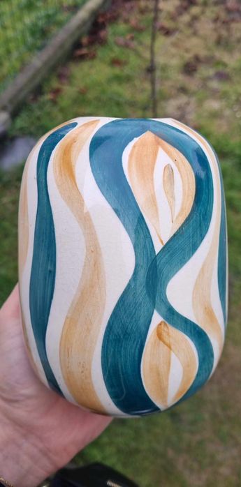 Wazon ręcznie malowany, Fajans, Włocławek