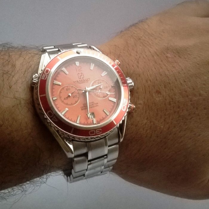 Zacny HEMSUT Orange zegarek męski omega design