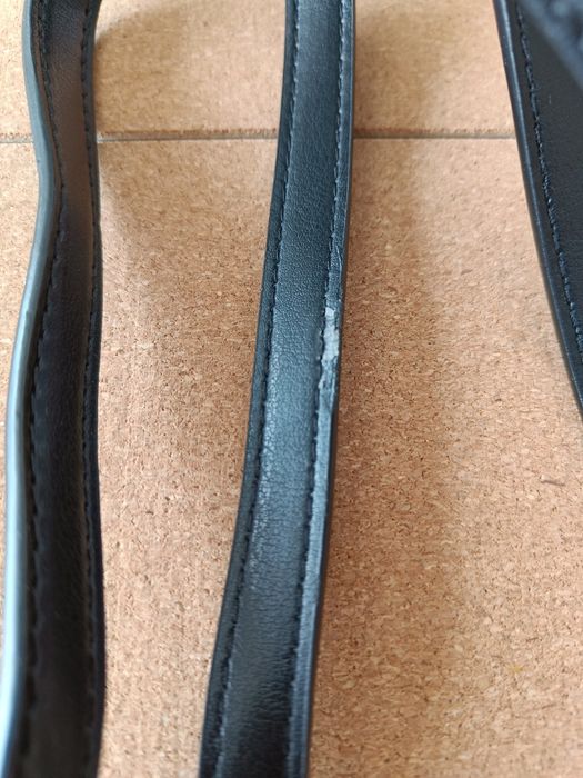 Nowy pasek do torebki czarny srebrne okucia regulowany