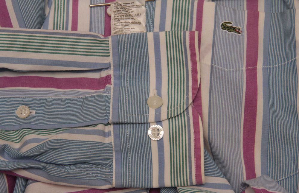 Lacoste L-XL 40 рубашка длинный рукав хлопок