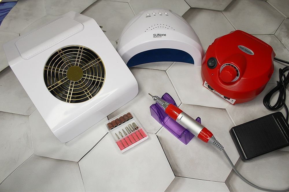 Акция‼️Набор для маникюра Фрезер 601 45000об 65w лампа 48w вытяжка 40w